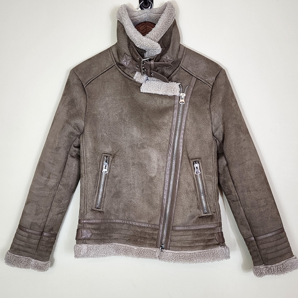 Zara Jackets & Blazers - Zara Taupe Shearling Jacket